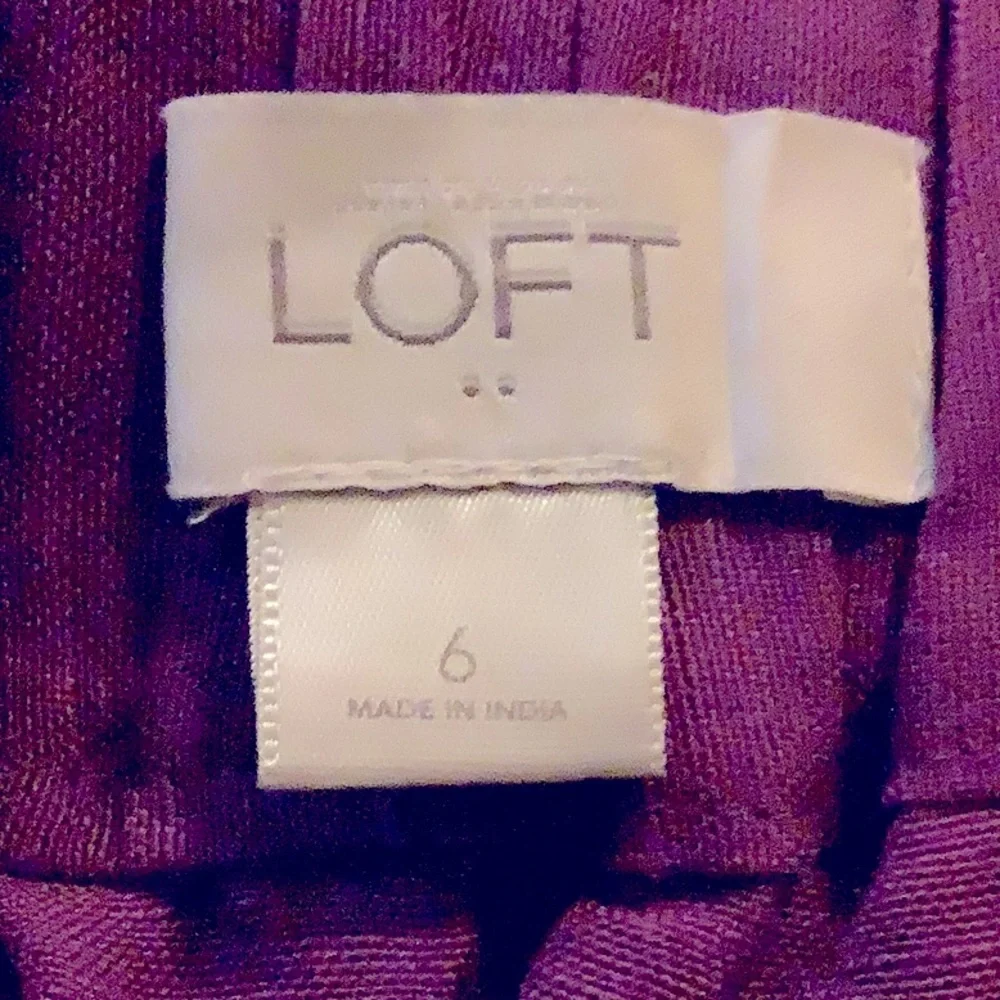 LOFT Raspberry Purple Linen‎ Drawstring Mini Skirt - Picture 5 of 5